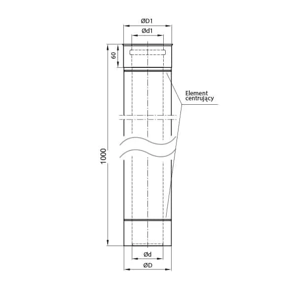 wsps rura prosta 1m rysunek